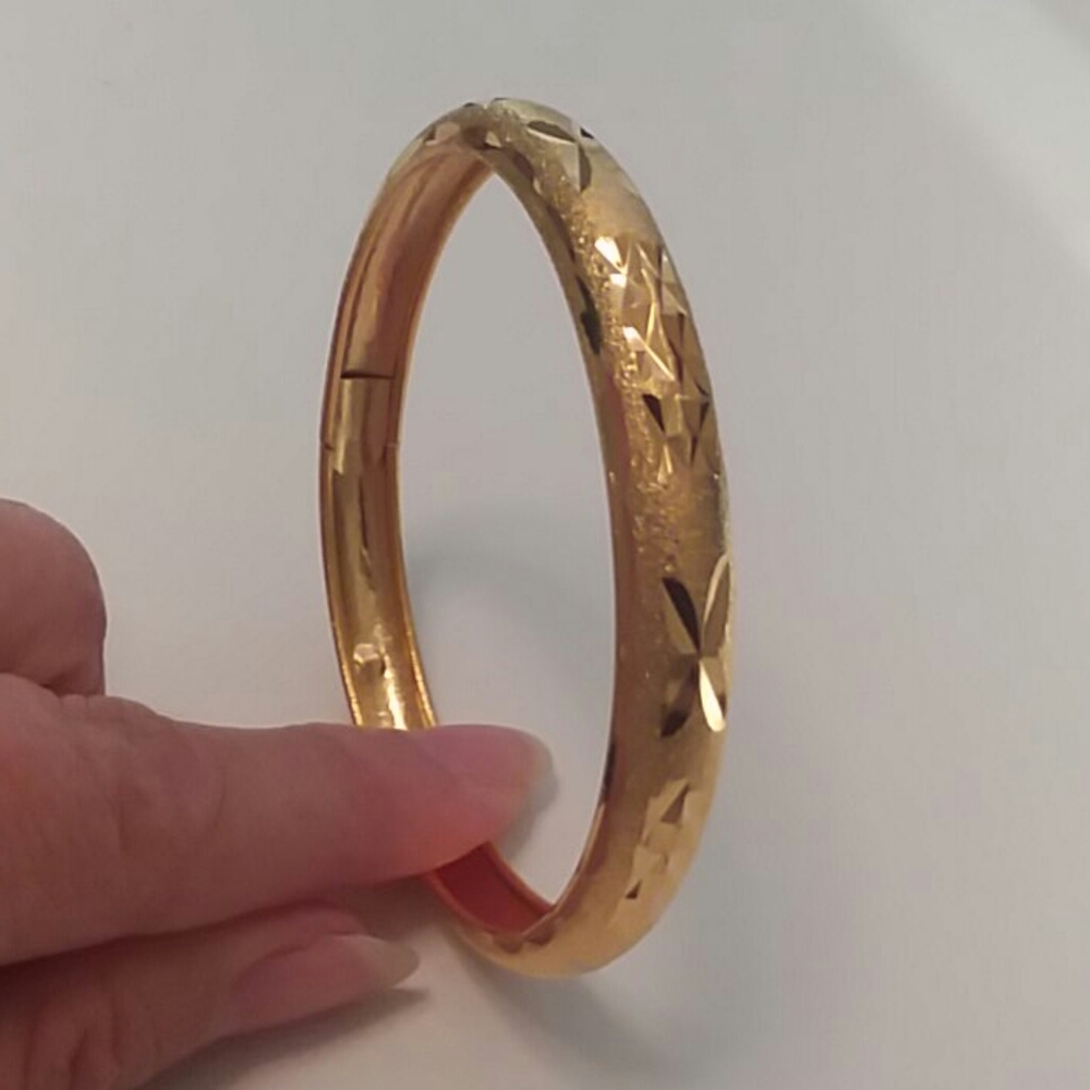 Design #17 - Etched gold plated bangle